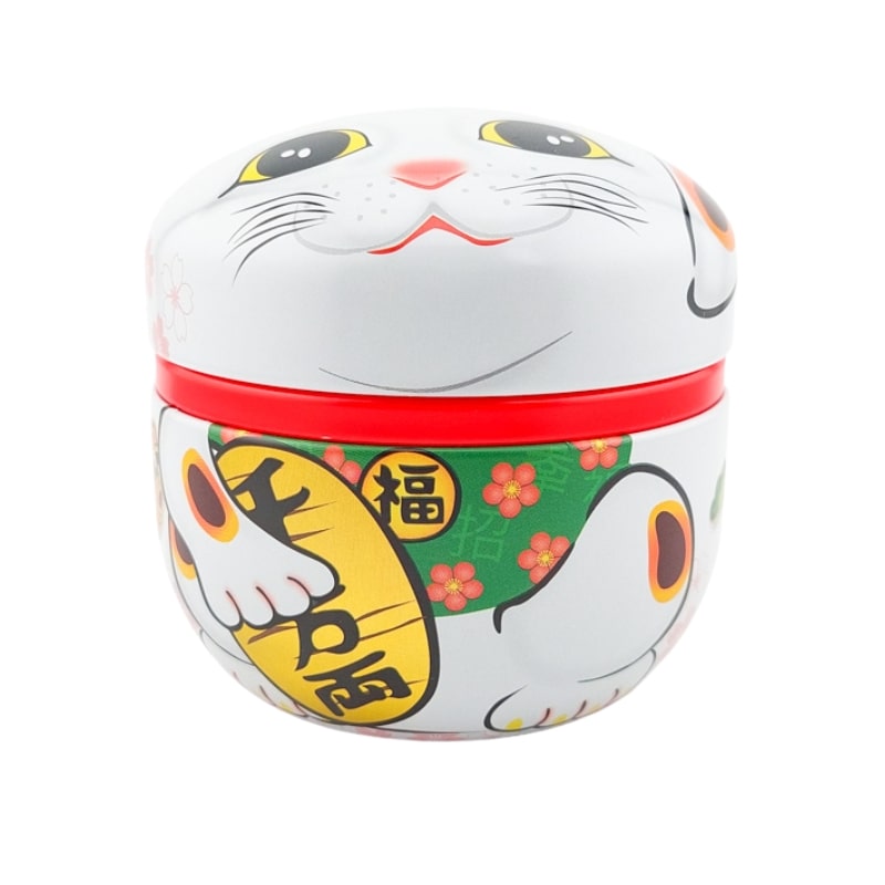 Witte Metalen Theebus - Maneki Neko