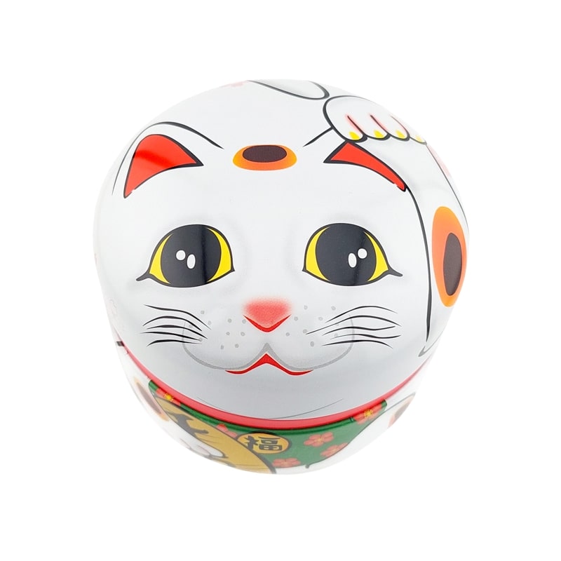 Witte Metalen Theebus - Maneki Neko
