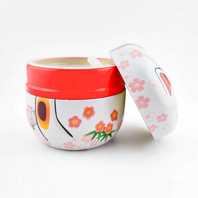 Witte Metalen Theebus - Maneki Neko