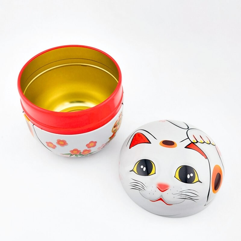 Witte Metalen Theebus - Maneki Neko