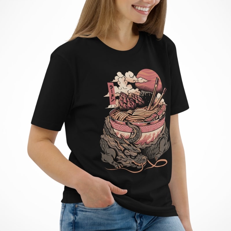 T-Shirt - Japanse Ramen Draak
