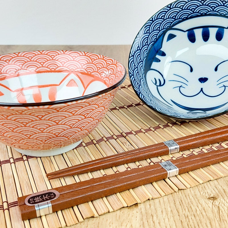 Set van 2 Japanse Kommen - Cat Face