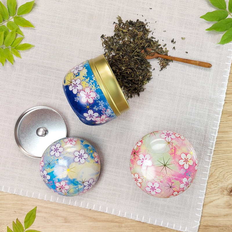 Set 2 Metalen Theebussen - Bloemen