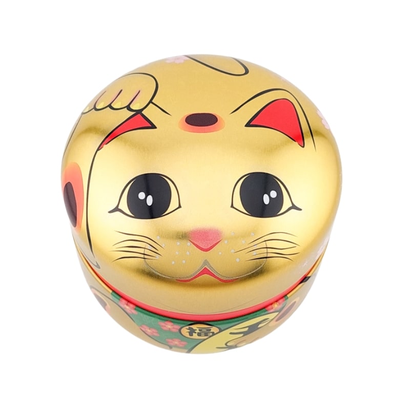 Gouden Metalen Theebus - Maneki Neko