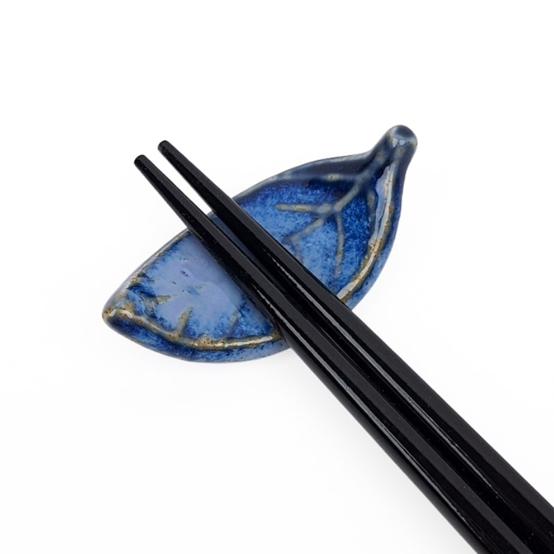 Japanse Eetstokjes Houder – Blauw Blad
