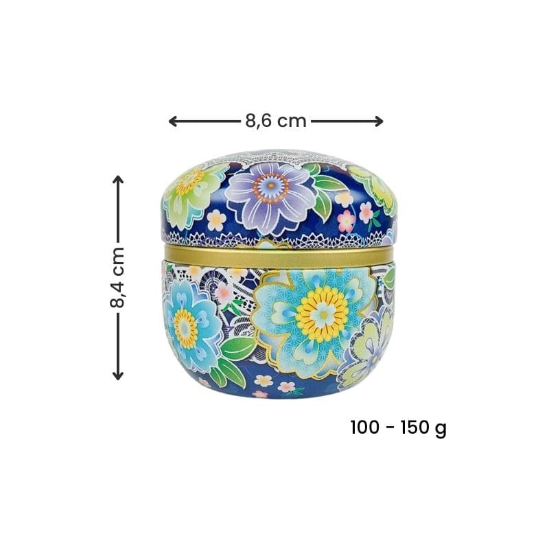 Blauwe Metalen Theeblik