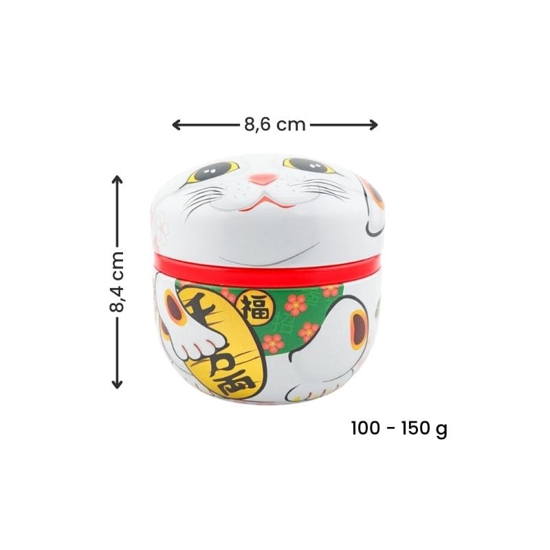 Witte Metalen Theebus - Maneki Neko