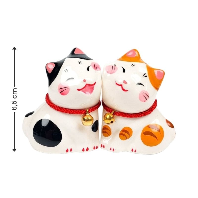 Duo van Japanse Katten Beeldjes