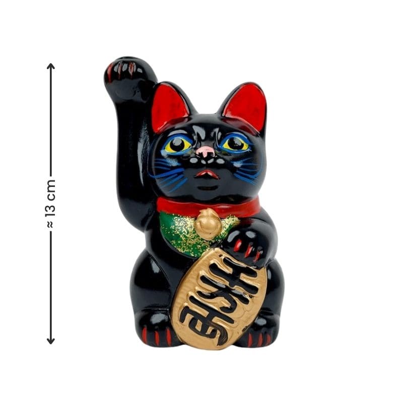 Maneki Neko - Zwart Seto 13 cm