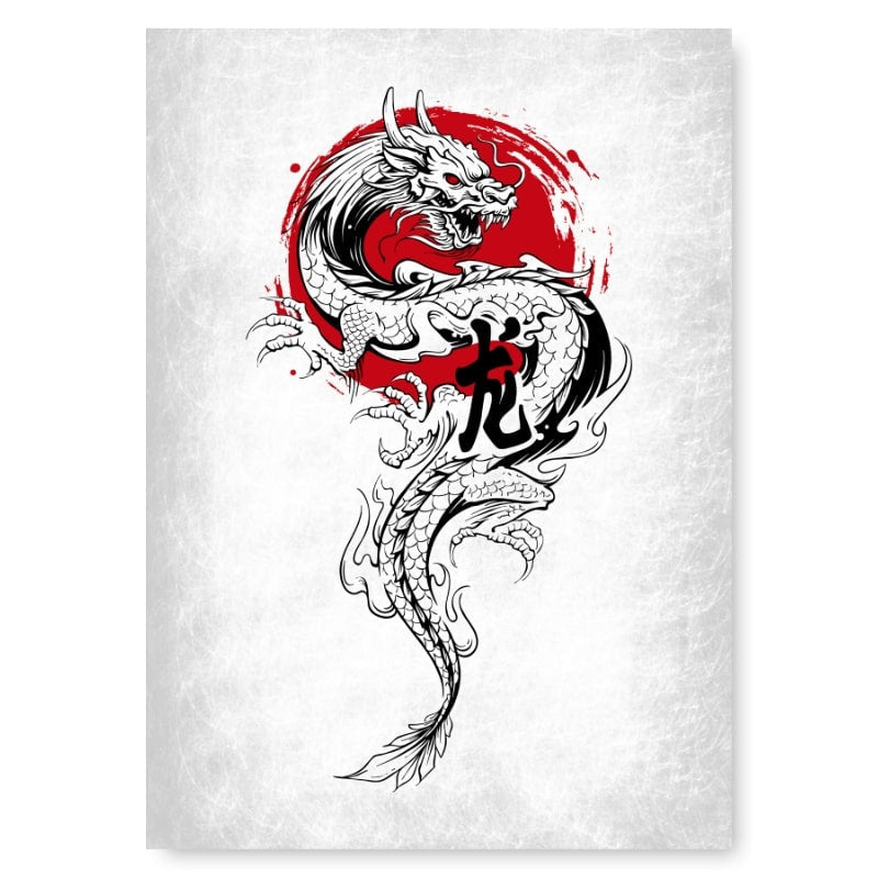 Dragon & Soleil Japanse poster - A3