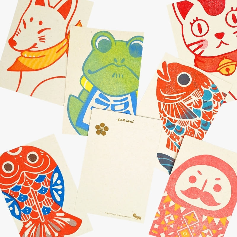 Japanse ansichtkaart Maneki Neko