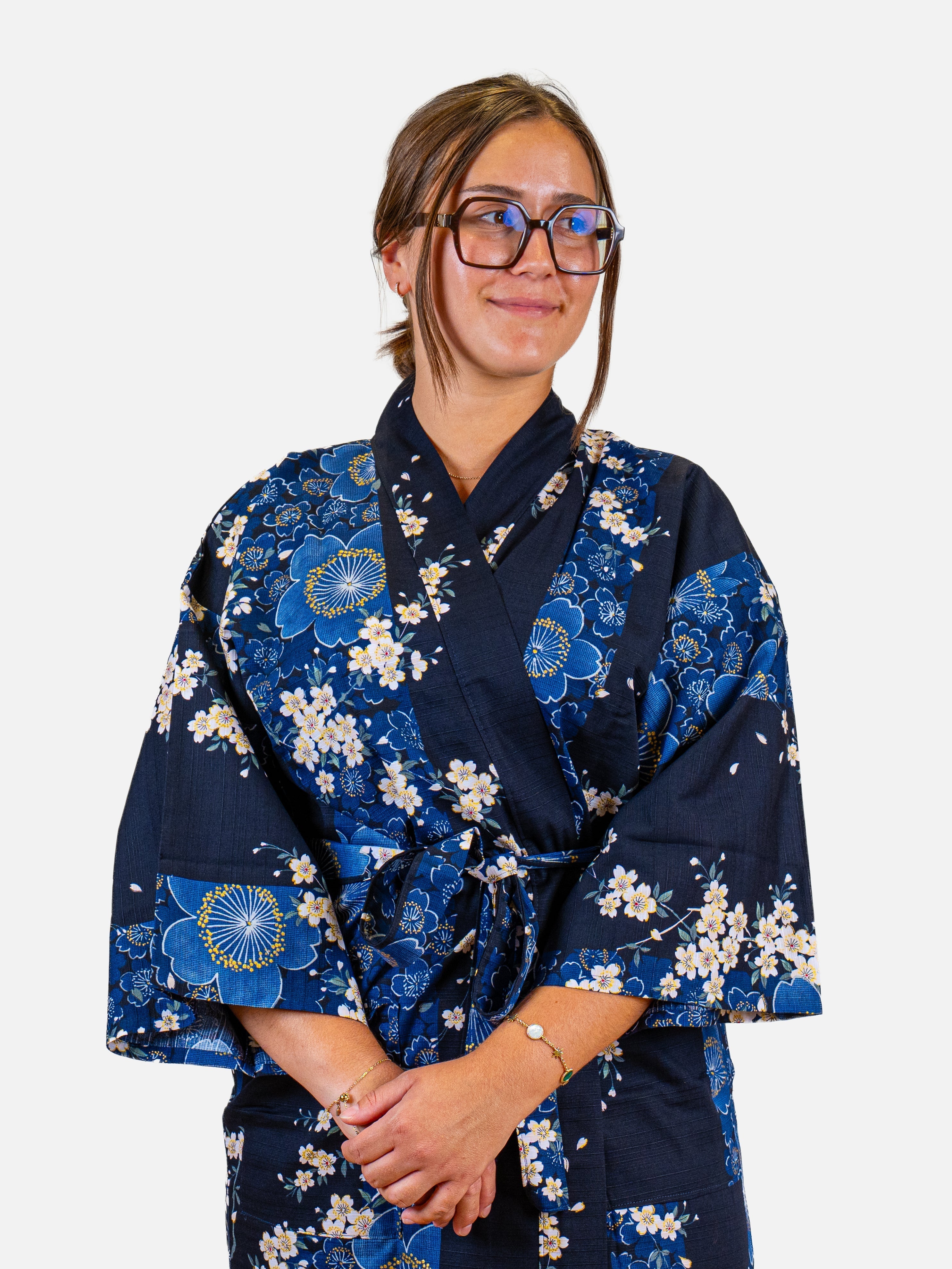 Dames Happi-kimono – Blauwe Sakura
