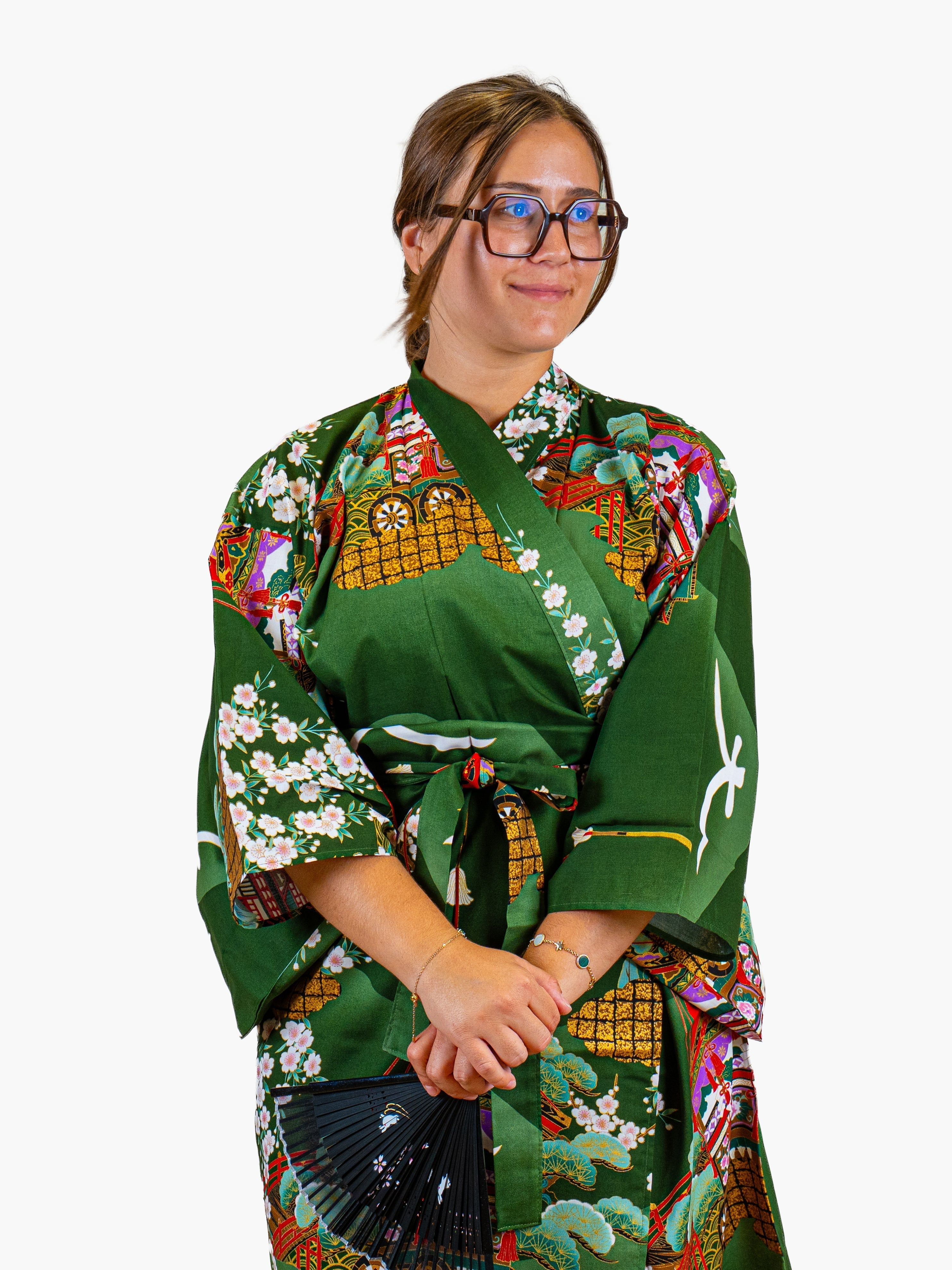 Dames Japanse Kimono – Groene Guruma