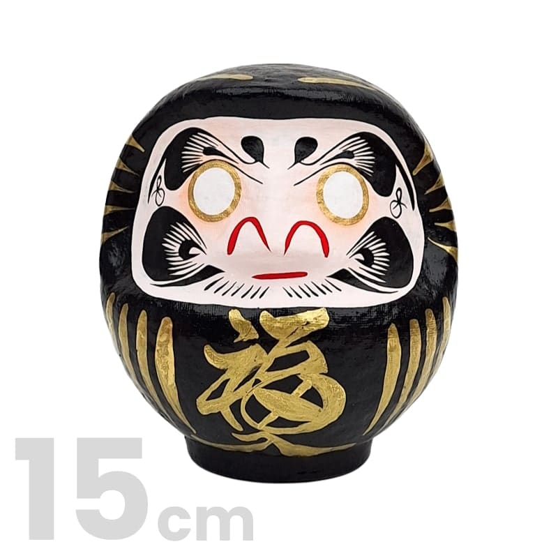 Daruma Japonais Noir - 9 à 15 cm - 15 cm