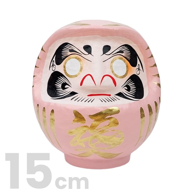 Roze Japanse Daruma - 9 tot 15 cm