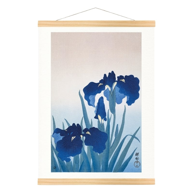 Blauwe Iris Japanse print - A3