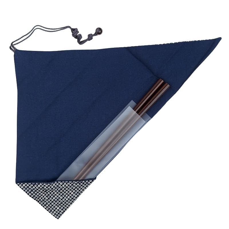 Étui à Baguettes Japonaises Kanoko Bleu