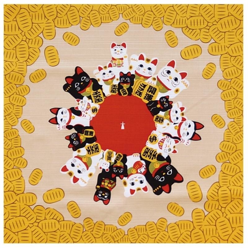 Furoshiki Doek Maneki Neko - 50x50 cm