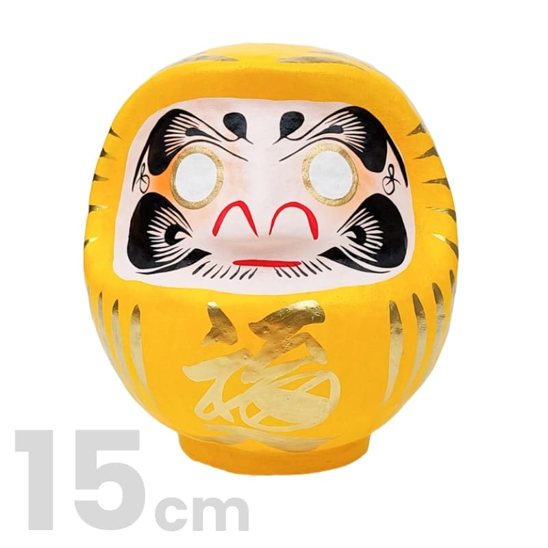 Gele Japanse Daruma 15 cm