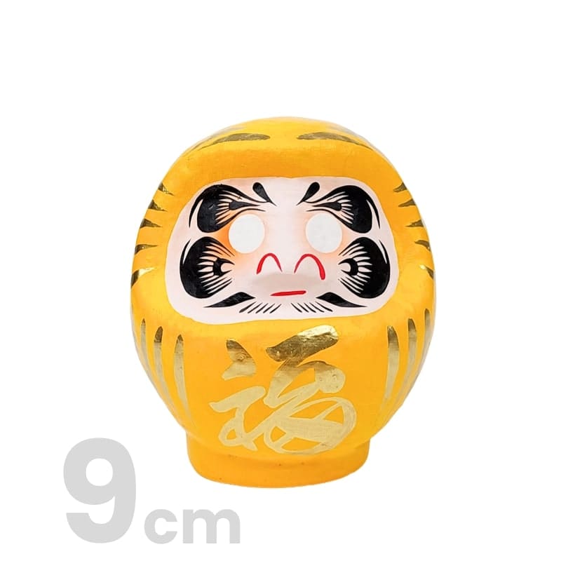 Gele Japanse Daruma 9 cm