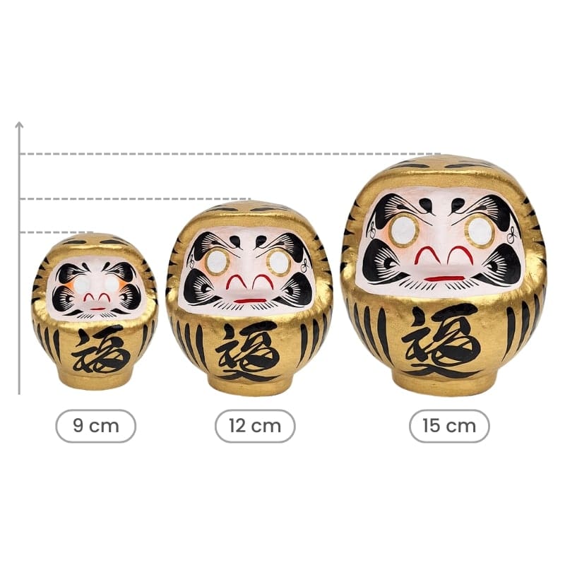 Gouden Japanse Daruma – 9 tot 15 cm