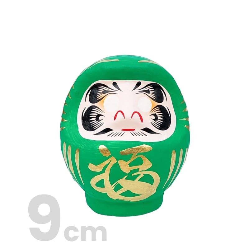 Groene Japanse Daruma 9 cm