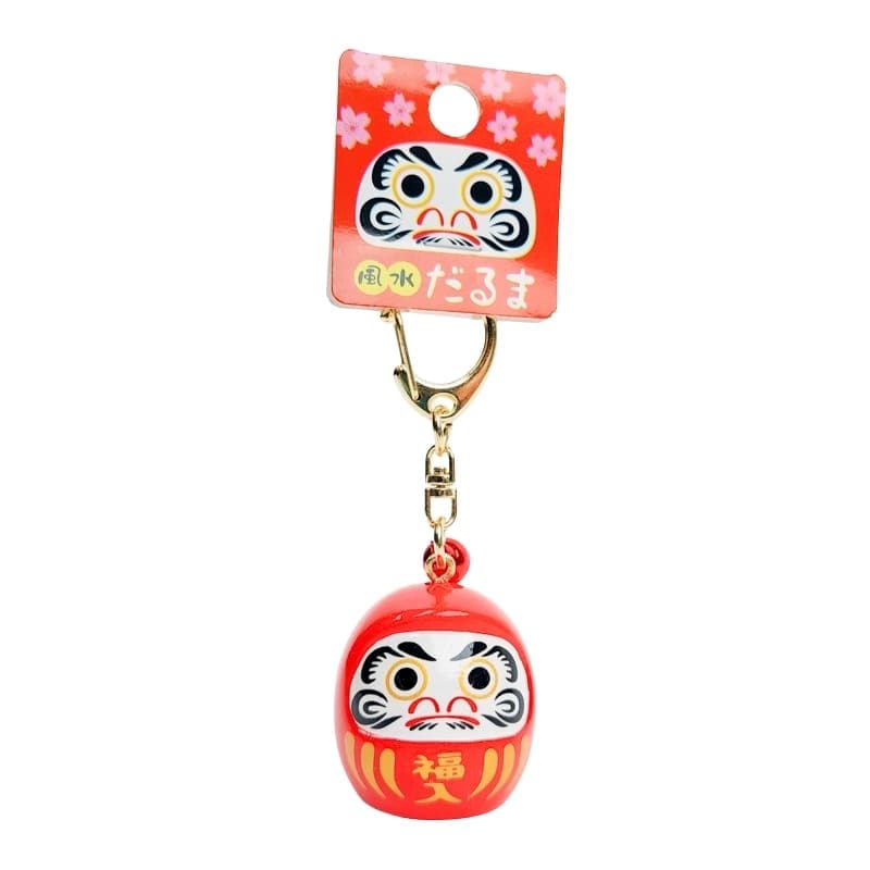 Grote Japanse Sleutelhanger - Daruma (Kleur Naar Keuze) Rood