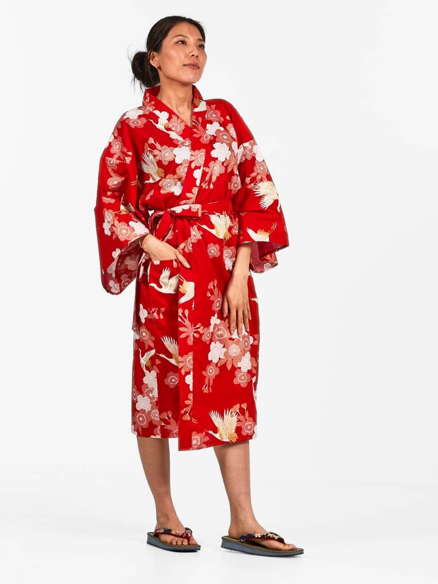 Happi Kimono Dames - Sakura to Tsuru One Size