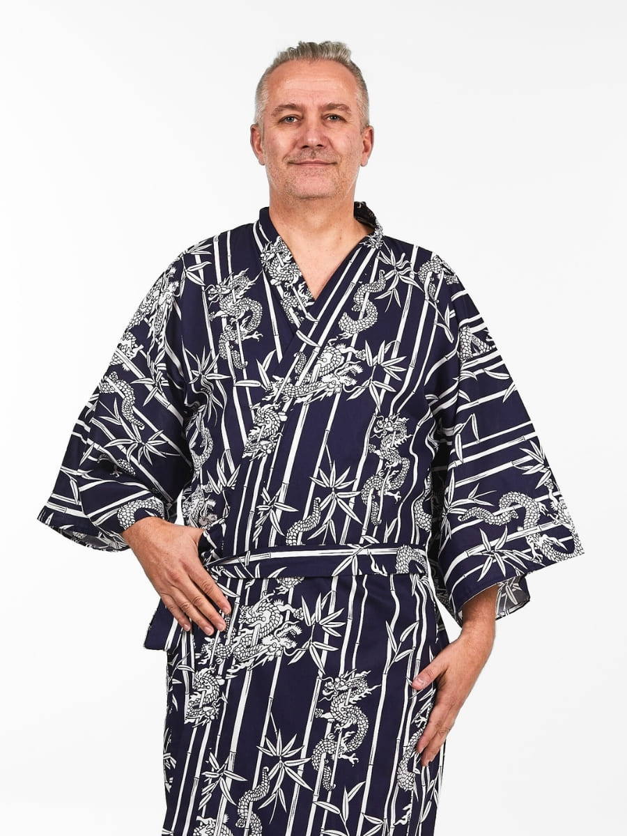 Happi Kimono Heren - Bamboo & Dragon One Size