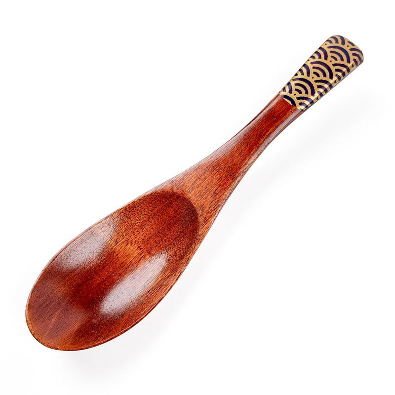 Houten Japanse Soeplepel - Blauw