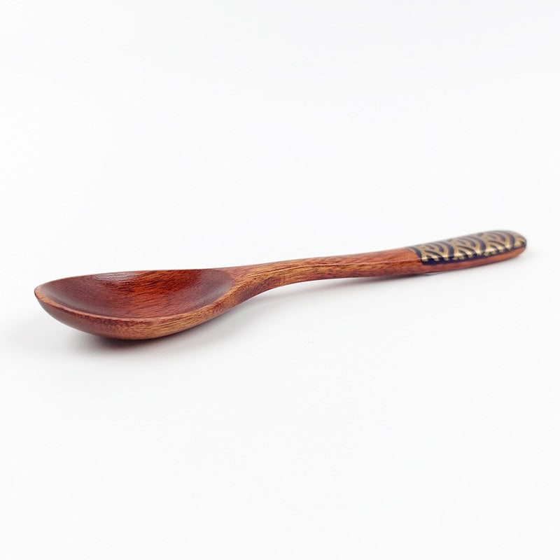 Houten Japanse Theelepel - Blauw