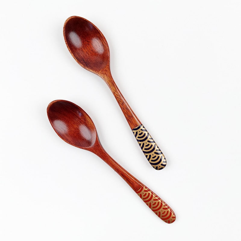 Houten Japanse Theelepel - Rood