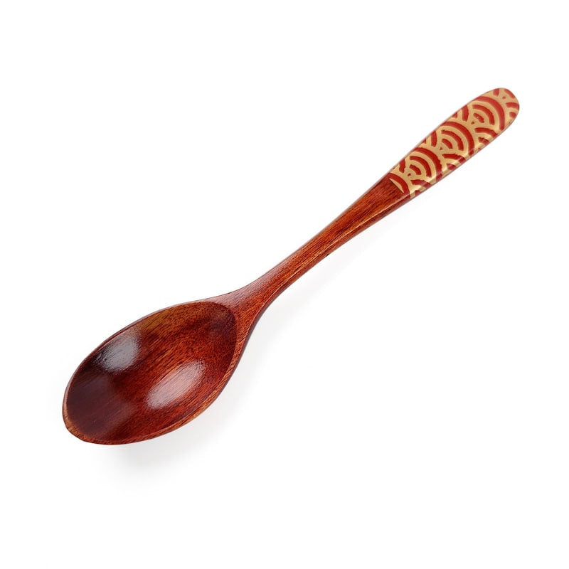 Houten Japanse Theelepel - Rood