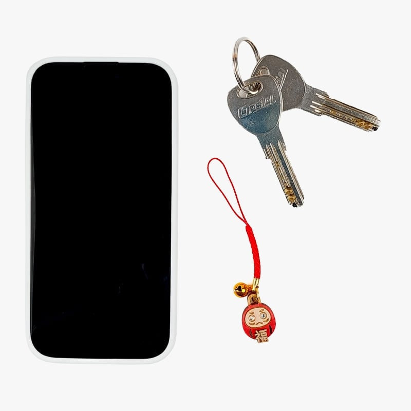 Houten Sleutelhanger - Daruma