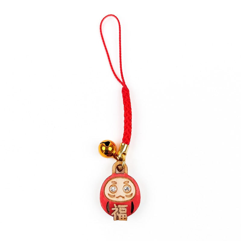 Houten Sleutelhanger - Daruma