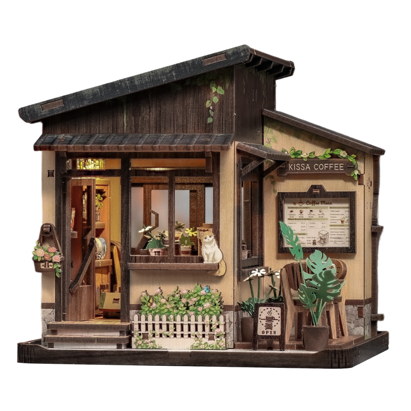 Japans Houten Miniatuurhuis Kissa Coffee