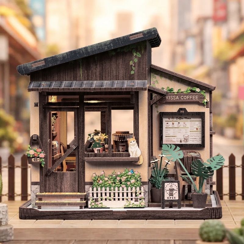 Japans Houten Miniatuurhuis Kissa Coffee