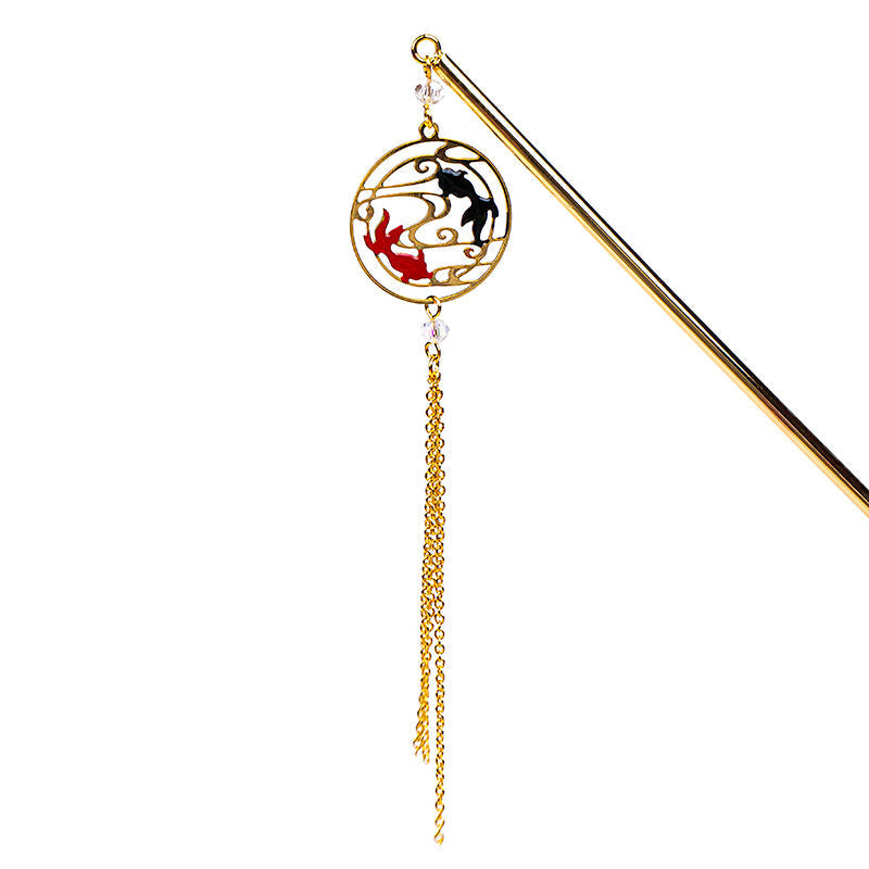 Japans Kanzashi - Rode & Zwarte Vis