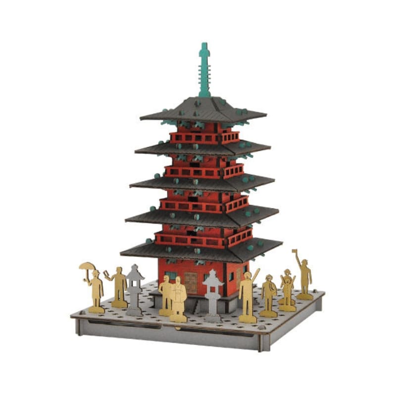 Japans Karton Bouwpakket – Rode Pagode