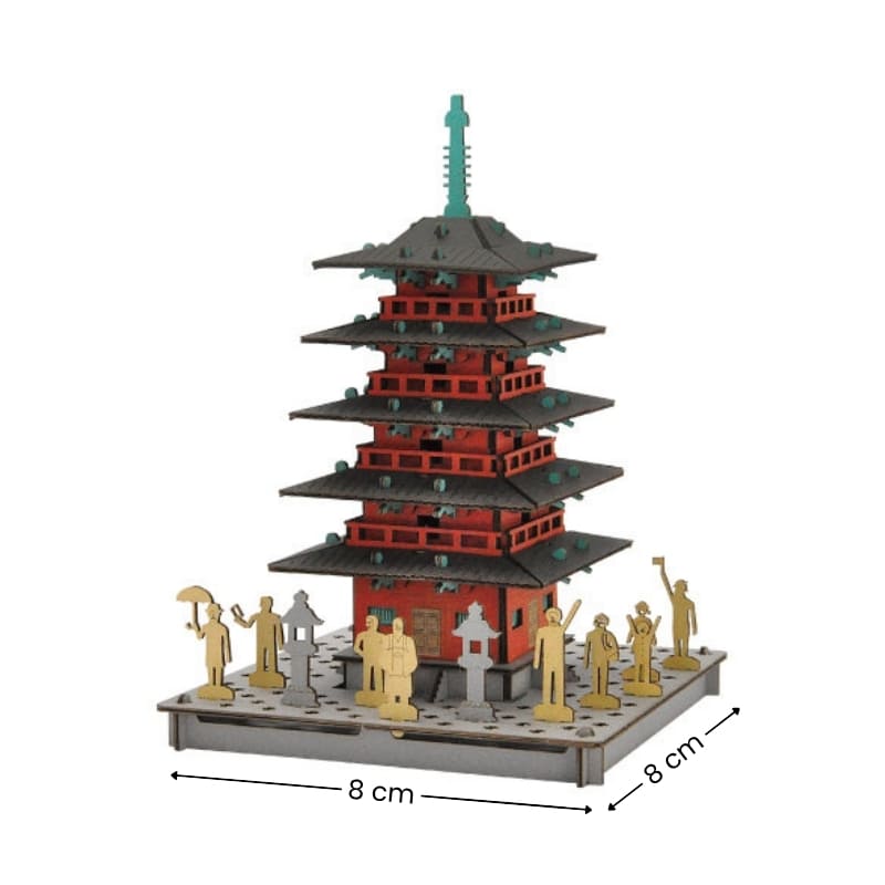 Japans Karton Bouwpakket – Rode Pagode