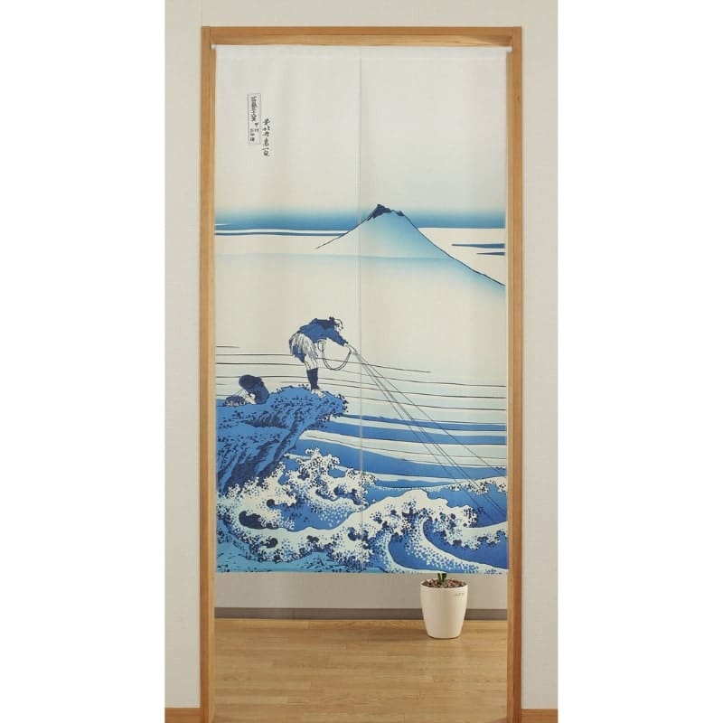 Japans Noren - Mount Fuji Blauw 85 x 150 cm