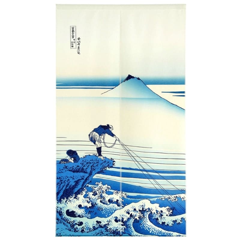 Japans Noren - Mount Fuji Blauw 85 x 150 cm