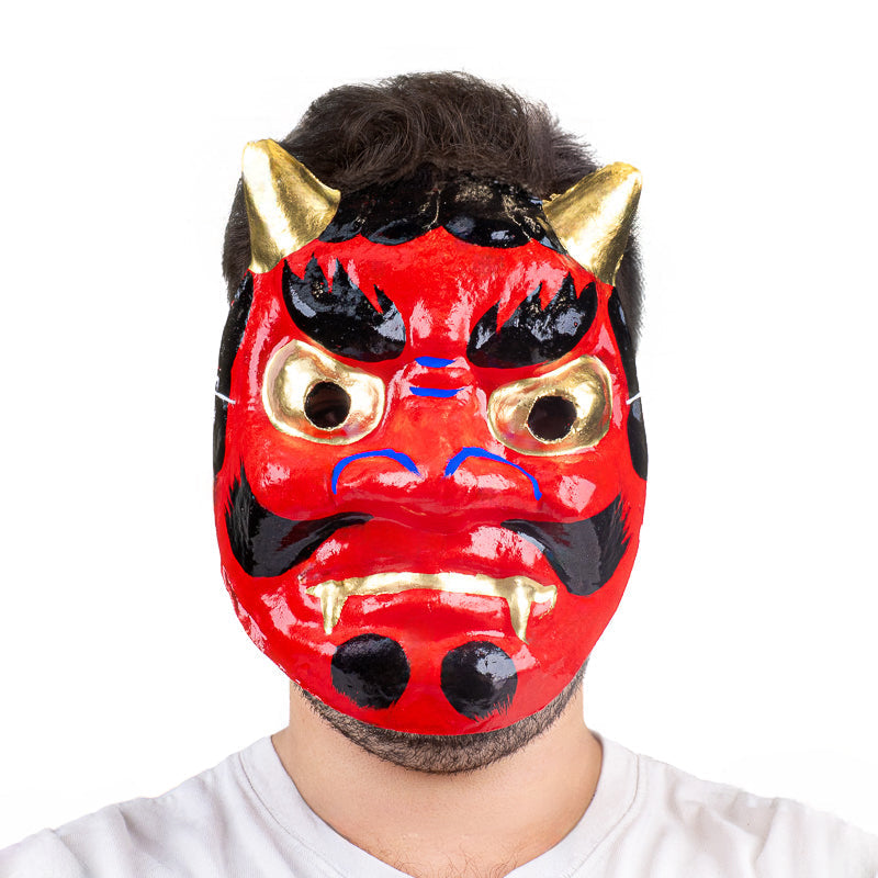 Japans Oni-masker van Papier-maché - Rood