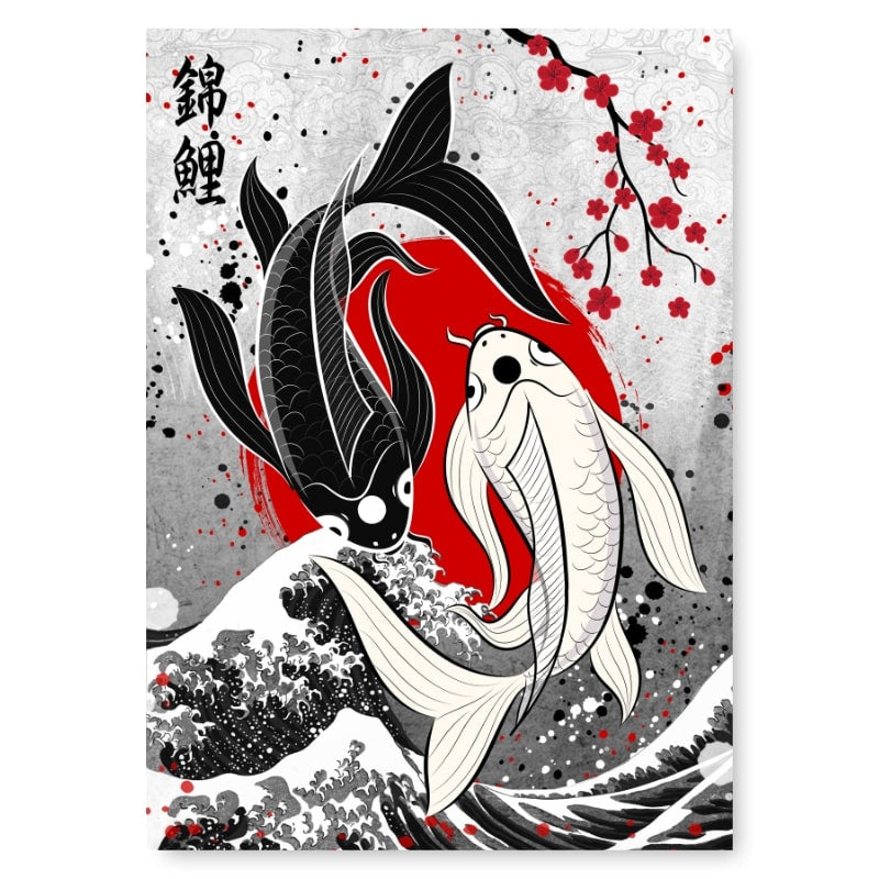 Japans Poster - Duo Koi Karpers A3