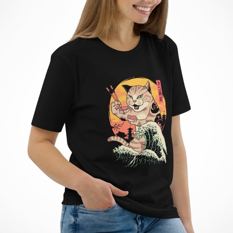 Japans T-Shirt - Kaiju Neko Sushi