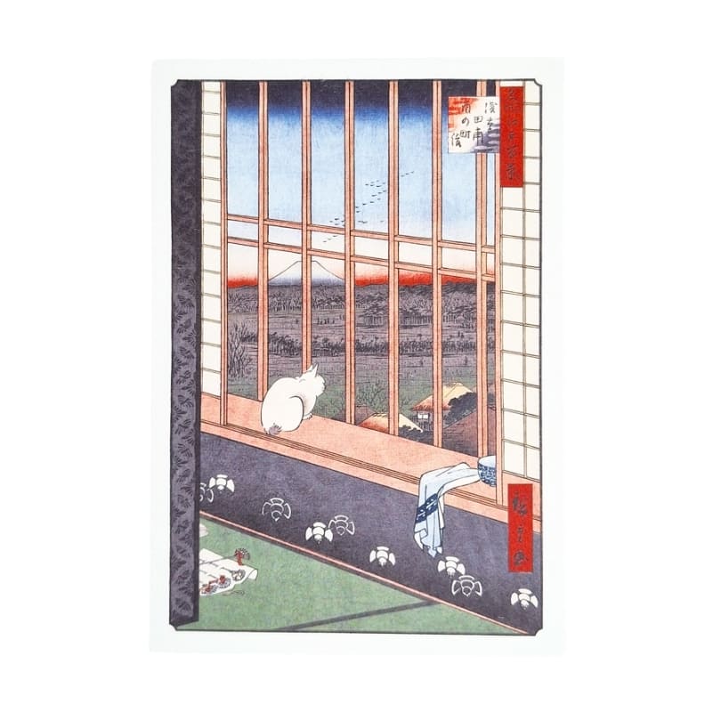 Japanse Ansichtkaart – Rijstvelden van Asakusa