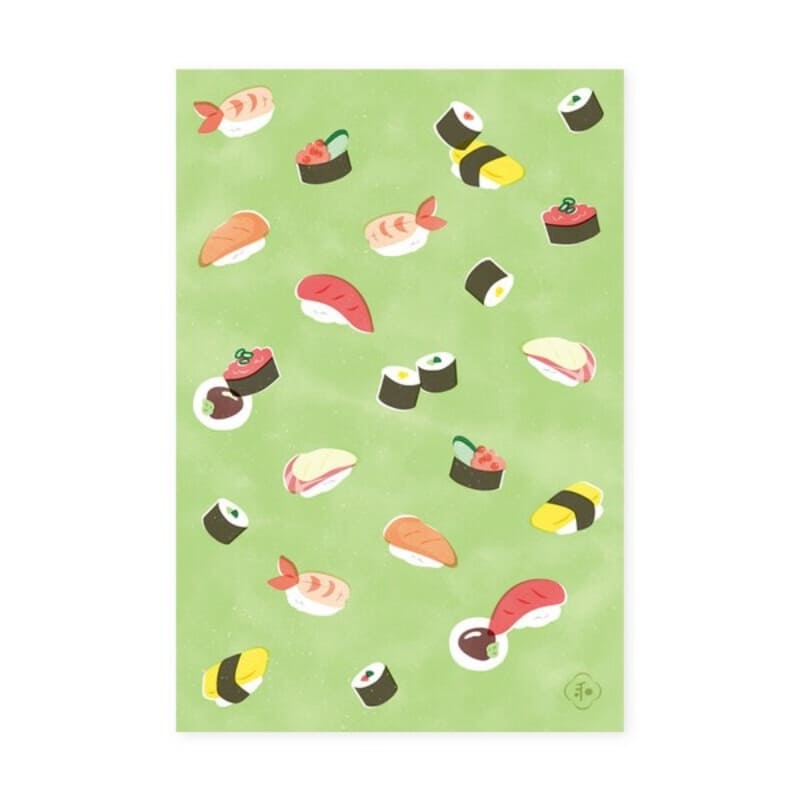Japanse Ansichtkaart - Sushi
