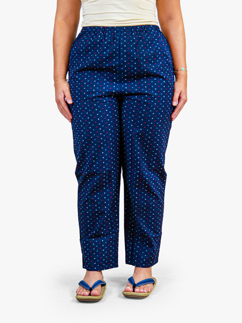 Japanse Dames Broek – Marineblauwe Arare