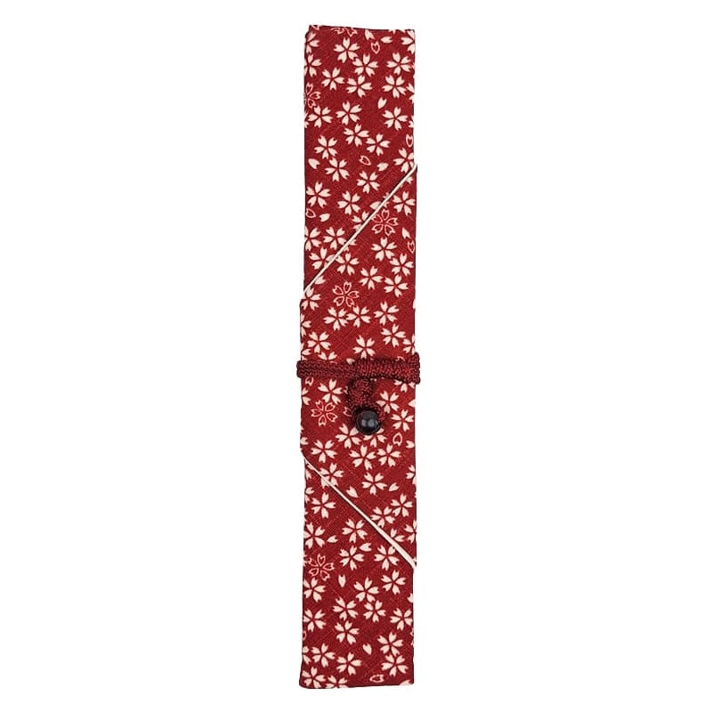 Japanse Eetstokjes Etui – Sakura Rood