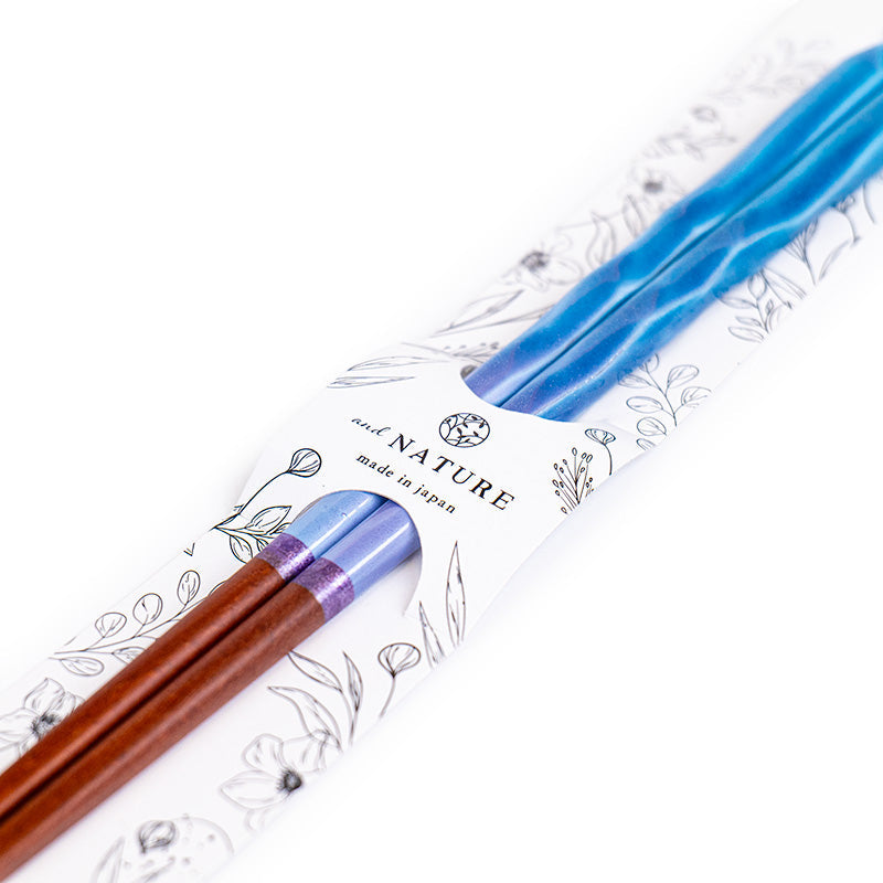 Japanse Eetstokjes - Golvend Blauw Glitter